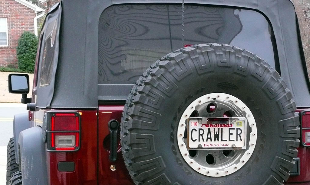 jeep spare tire license plate mount